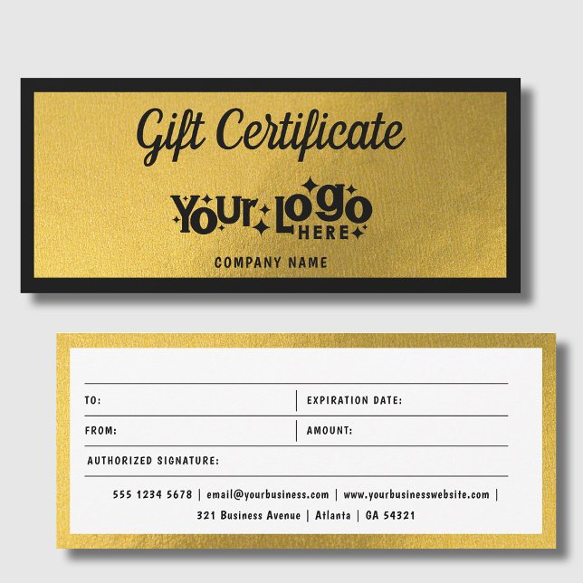 Gold Retro Business Logo Gift Certificate Voucher  (Gold Retro Business Logo Gift Certificate Voucher)