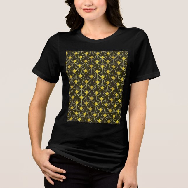 Gold Retro Pattern Tri-Blend Shirt (Front)