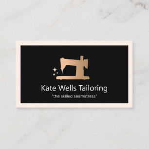 Gold Retro Sewing Machine Tailor or  Seamstress Calling Card