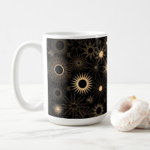 Gold retro stylised sun spokes rays