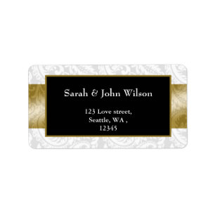 gold, return address label