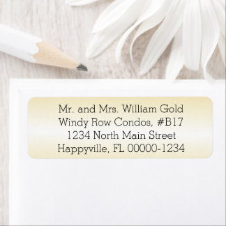 Gold Return Address Printed or Blank Labels