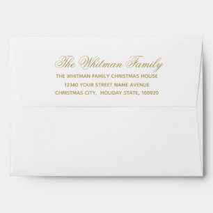 Gold Return Address White Envelope