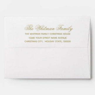 Gold Return Address White Envelope