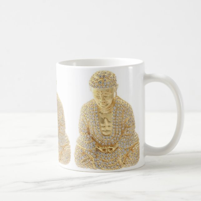 Gold Rhinestone Buddha Coffee Tea Mug (Right)