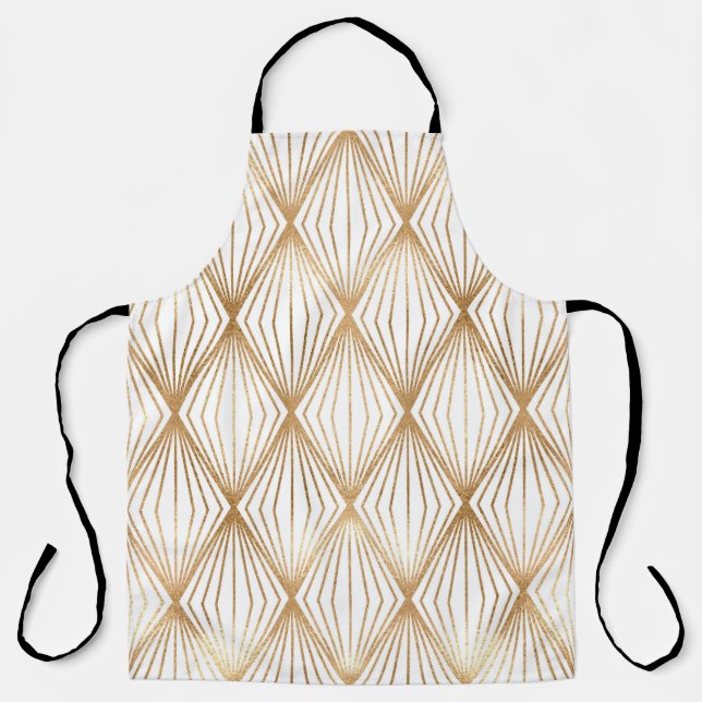 Gold rhombus tiles, geometric pattern. apron (Front)