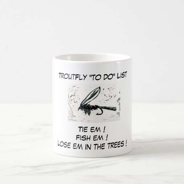 "Gold Ribbed Hare's Ear-Trout Fly "To Do List" Mug (Center)