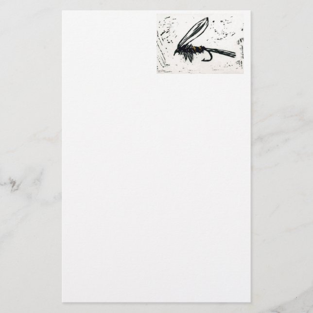 "Gold Ribbed Hare's Ear Wet" Wet Fly Stationery (Front)