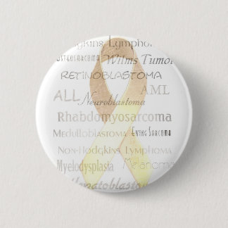 Gold Ribbon 6 Cm Round Badge