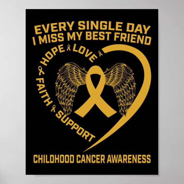 Gold Ribbon Childhood Cancer Awareness I Miss My B Poster (Front)