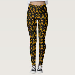 Gold Ribbon Childhood Cancer Awareness Leggings