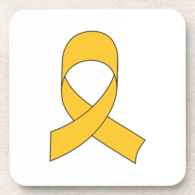 Gold Ribbon Drawing Coaster (Front)