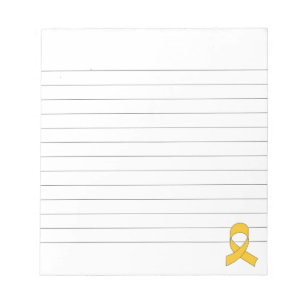 Gold Ribbon Drawing Lined Notepad