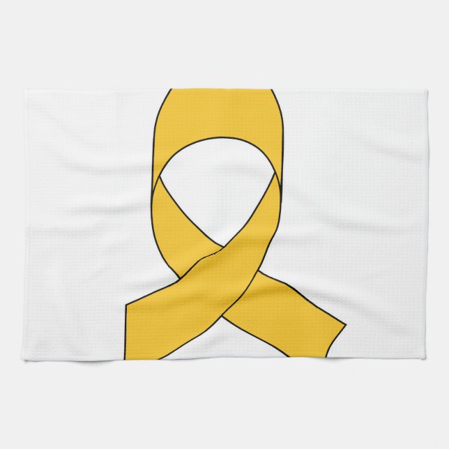 Gold Ribbon Drawing Tea Towel (Horizontal)