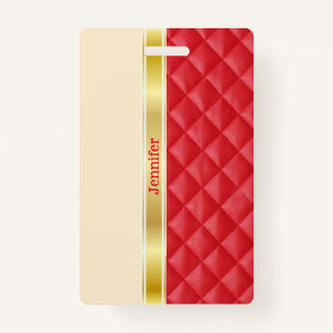 Gold Ribbon Luggage Tag / Badge ID Badge