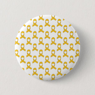Gold Ribbon Pattern 6 Cm Round Badge