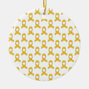 Gold Ribbon Pattern Ceramic Tree Decoration
