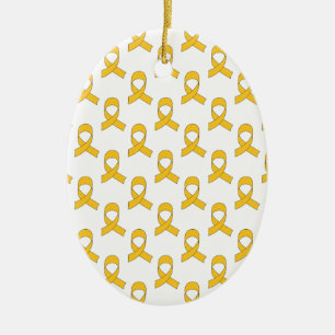 Gold Ribbon Pattern Ceramic Tree Decoration