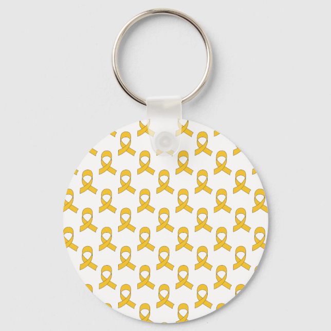 Gold Ribbon Pattern Key Ring (Front)