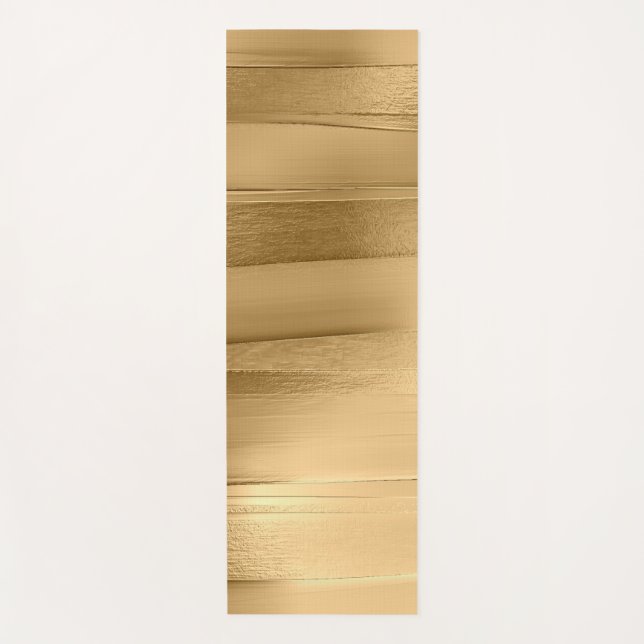 gold ribbon texture metallic stylish  yoga mat (Front)