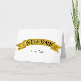 Gold Ribbon with White Border Black Cute Welcome Thank You Card