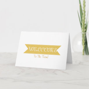 Gold Ribbon with White Border Black Cute Welcome Thank You Card