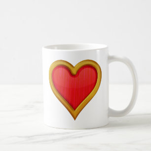 Gold Rimmed Heart Coffee Mug