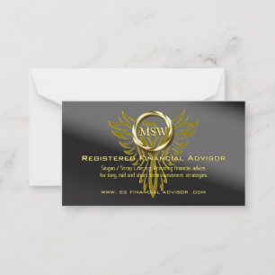 Gold Ring Eagle on shaded black, Financial Advisor Advice Card