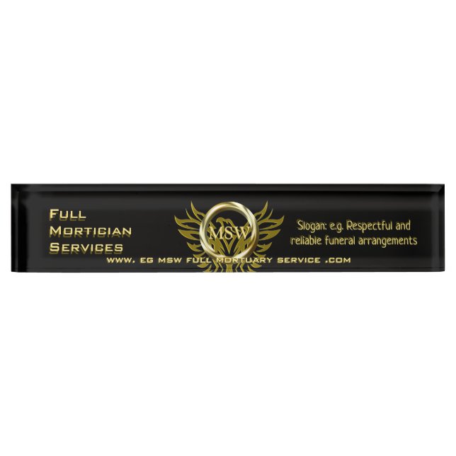 Gold Ring, Rising Phoenix, Mortuary Service Nameplate (Front)