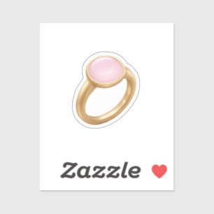 Gold Ring with Pink Gem Emoji Art