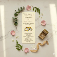Gold Rings Elegant Cream and Brown wedding