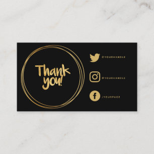 Gold rings thank you Social Links insert Card