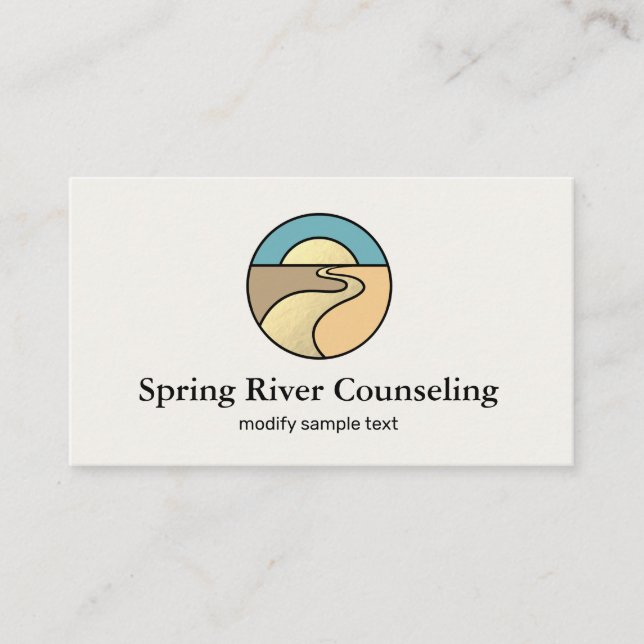 Gold River Sunset Horizon Wellness Counsellor Logo Business Card (Front)