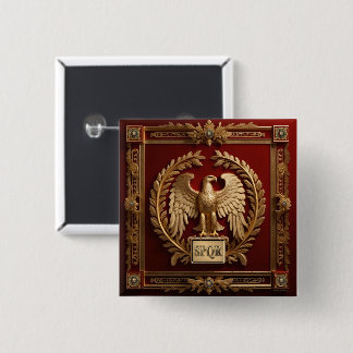 Gold Roman Imperial Eagle over Red No.4 15 Cm Square Badge