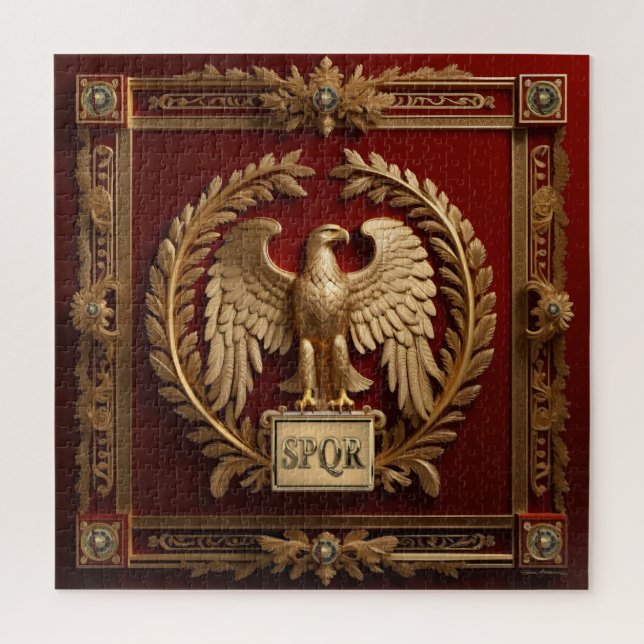 Gold Roman Imperial Eagle over Red No.4 Jigsaw Puzzle (Vertical)