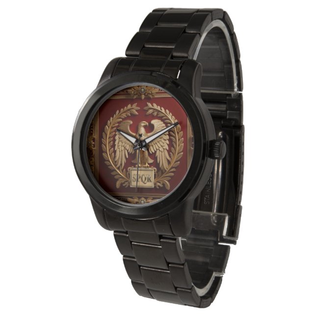 Gold Roman Imperial Eagle over Red No.4 Watch (Angled)