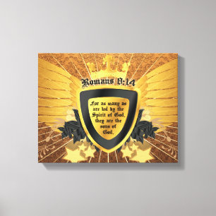 Gold Romans 8:14, Sons of God Canvas Print