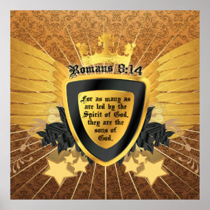 Gold Romans 8:14, Sons of God Poster