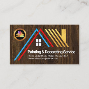 Gold Roof On Timber Wood Home Painting Decorator Business Card