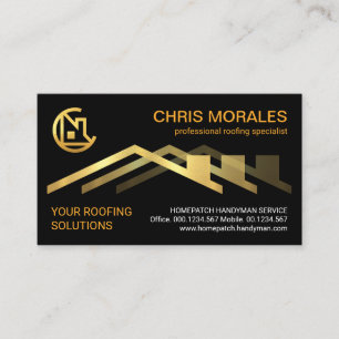 Gold Roof Roofing Building Business Card