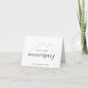 Gold Roofline Home Anniversary Realtor Card