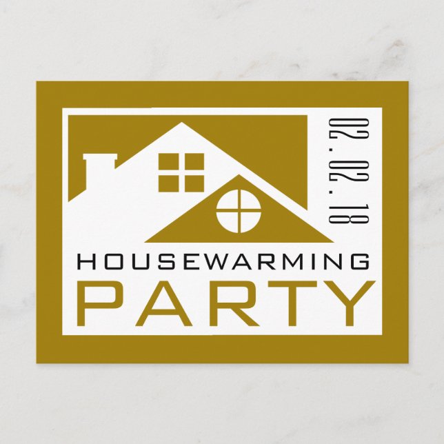 Gold Rooftop, Housewarming Party Invitation (Front)