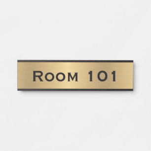 Gold Room Number Door Sign Hotel Office Building