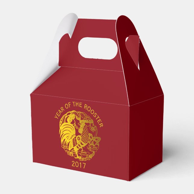 Gold Rooster Chinese custom Year corporate Favour  Favour Box (Back Side)