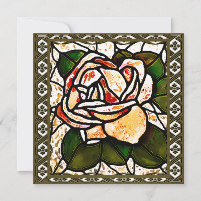 Gold Rose Art Deco Gilded Card (Front)