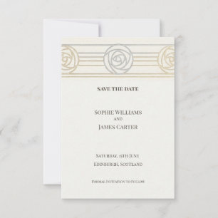 Gold Rose Art Deco Save The Date