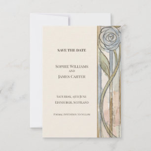 Gold Rose Art Nouveau Save The Date Card