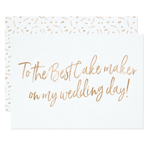 Image of Gold Rose Card for Wedding Baker