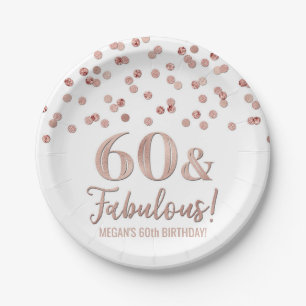 Gold Rose Confetti 60 and Fabulous Paper Plate