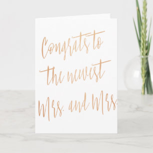 Gold Rose "Congrats to the news Mrs. and Mrs." Card